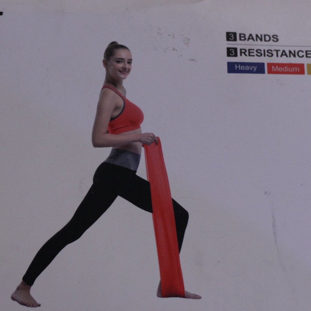 Resistance Bands [Set of 3] 1.5M/4.9ft Skin-Friendly Exercise Bands